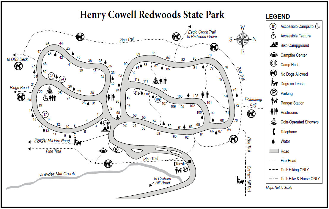 Cowell campground map